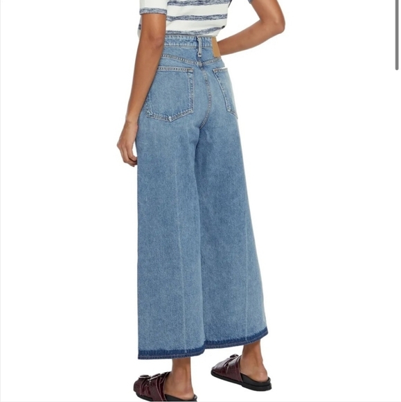 Rag & Bone Ruth Super High Rise Ankle Wide Leg Contrast Hem Jeans 25 - Picture 2 of 14